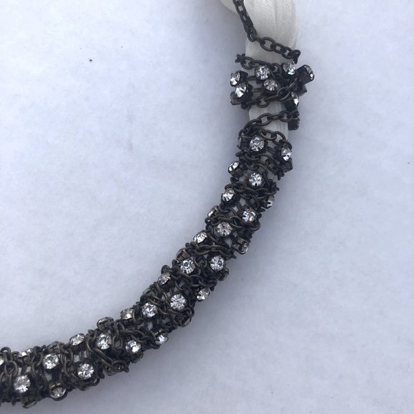 Nordstrom White Fabric and Rhinestone Necklace - Picture 5 of 7